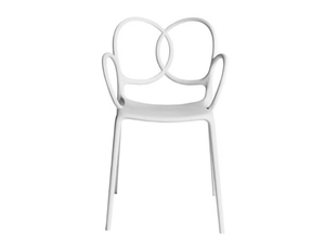 DRIADE - SISSI WHITE - Polypropylene garden chair with armrests _ In Stock